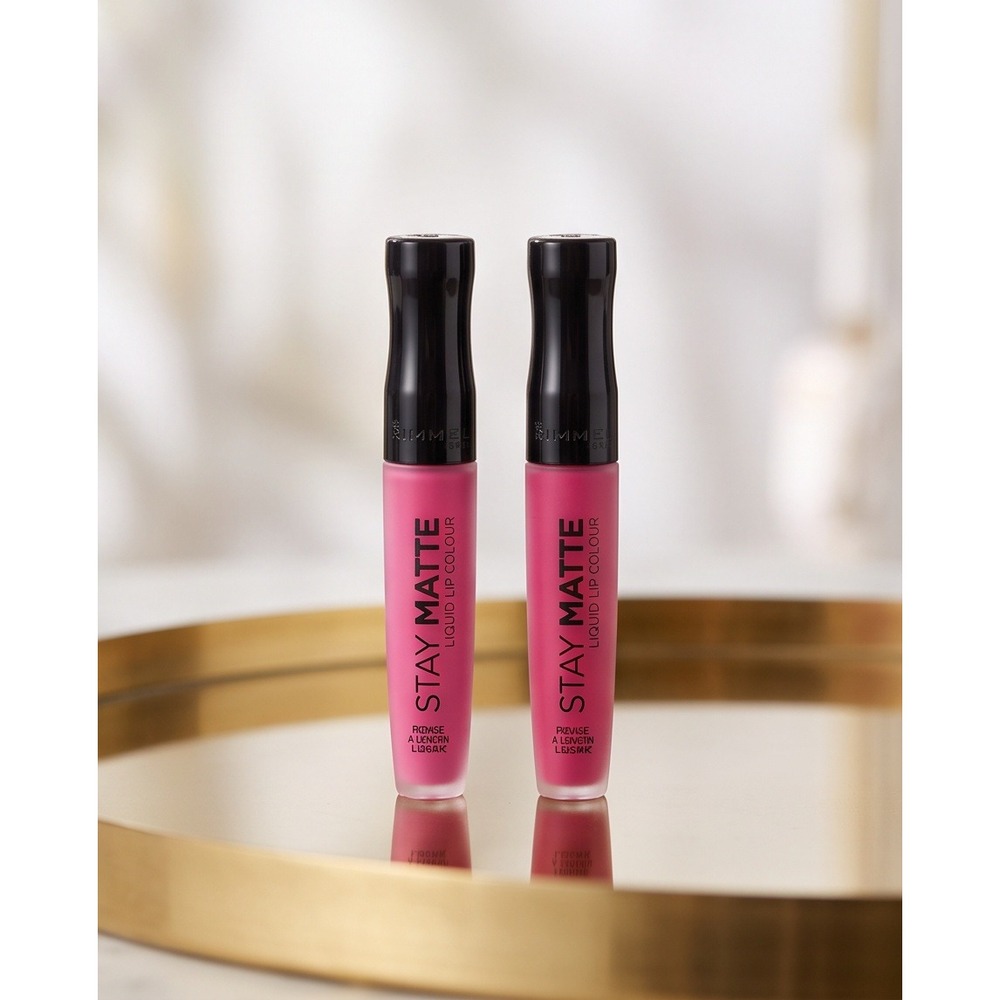 Rimmel Stay Matte Liquid Lip Colour 820 Heartbeat Pink 2 Pack NOS